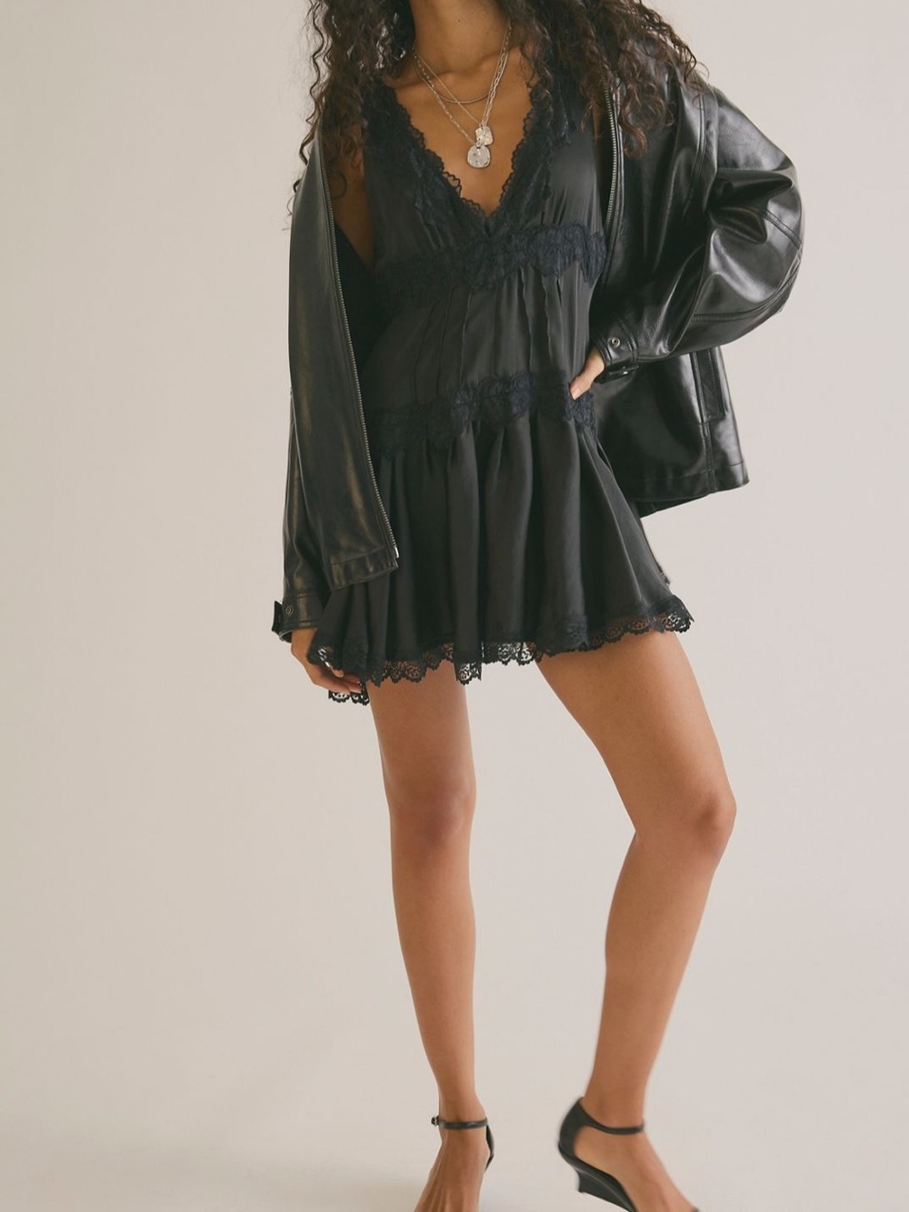 FREE PEOPLE • MINI SLIP DRESS - Picture 2 of 2